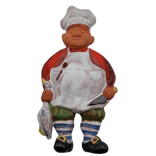 Vintage "Yann, the Cook and Goose" Italian Enamelled Terracotta, Wall Decoration