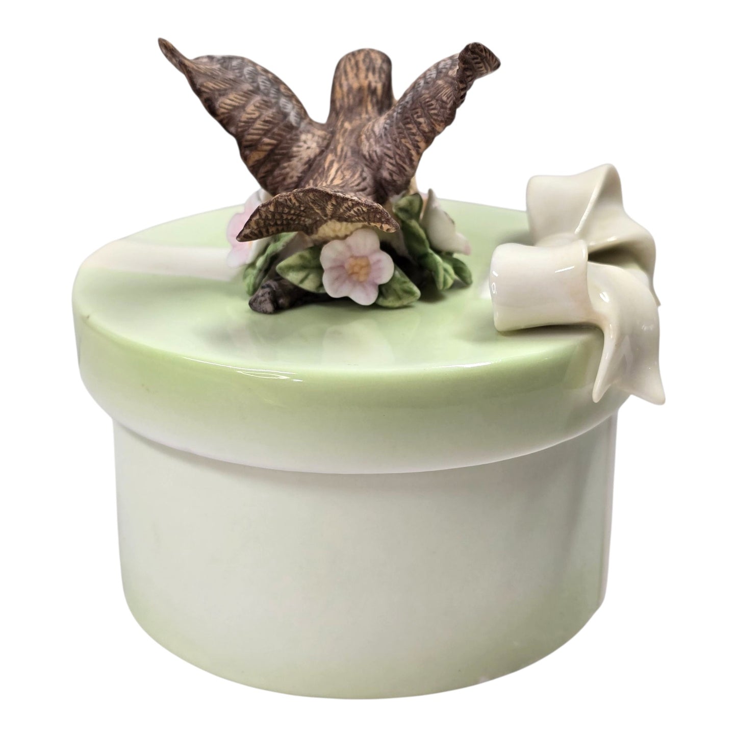 Vtg 2009 Crystal Cathedral Sparrows Club Trinket Box Bird Bloom Where Planted