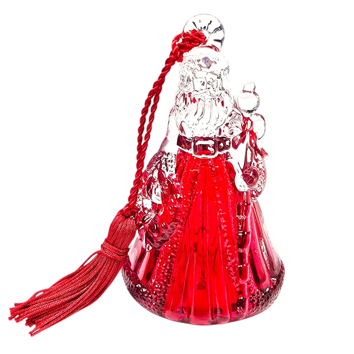 Vintage Marquis by Waterford Red Crystal Santa Bell Christmas Bell Ornament Ltd