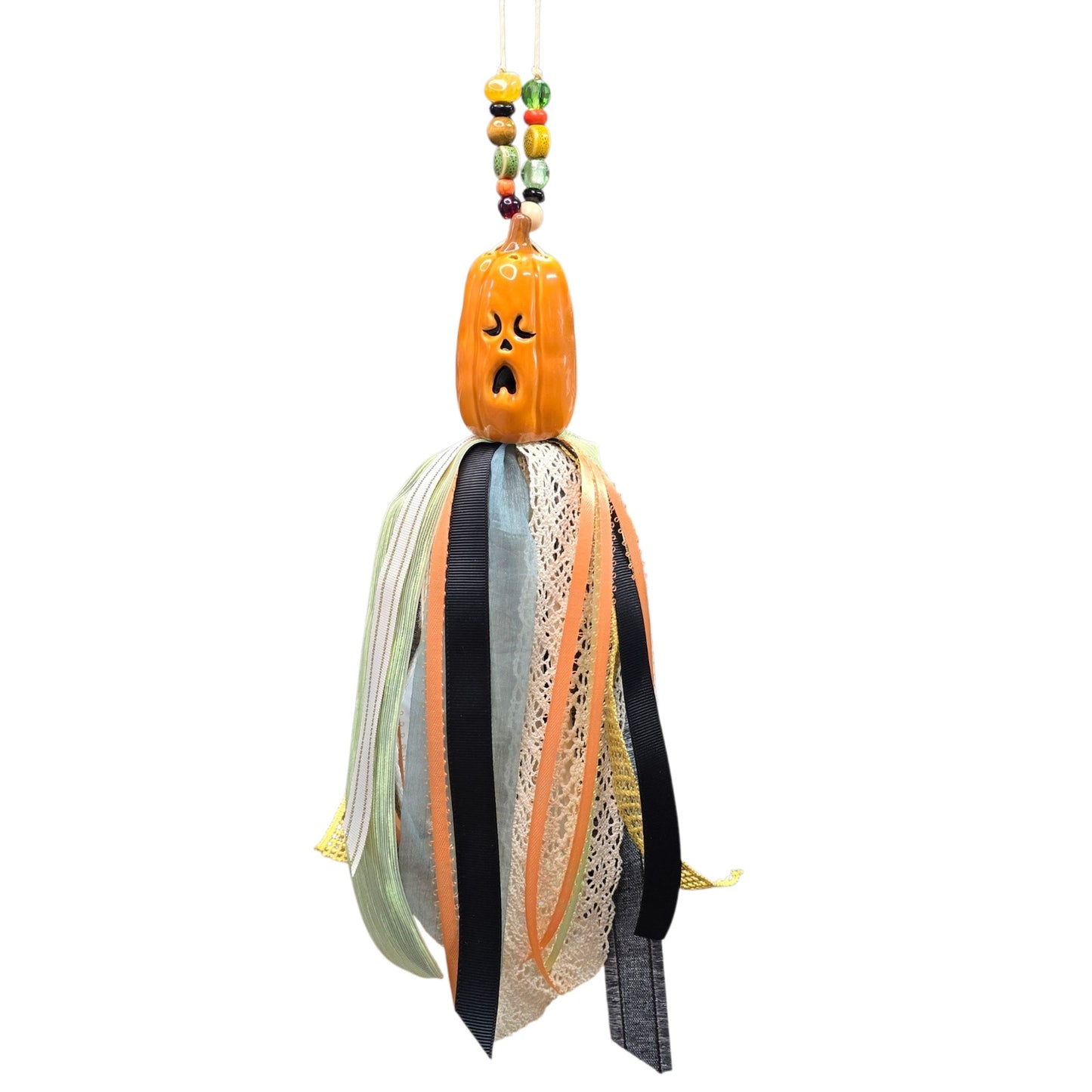 Halloween Pumpkin Tassel | Ceramic Salt Shaker Hanging Ribbon Decor Fall Pumpkin