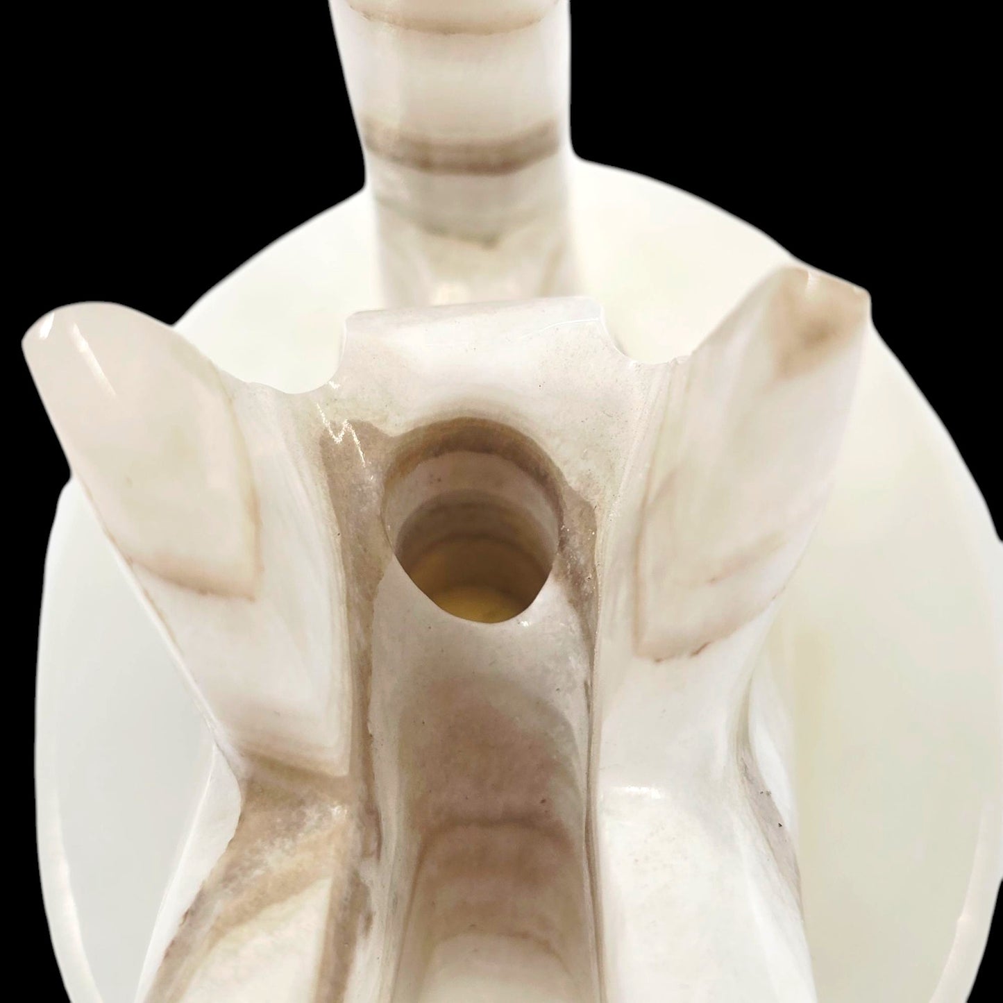 Vintage Onyx Swan Pen Holder, Cigarette Stem Holder, Candle Holder, Paperweight