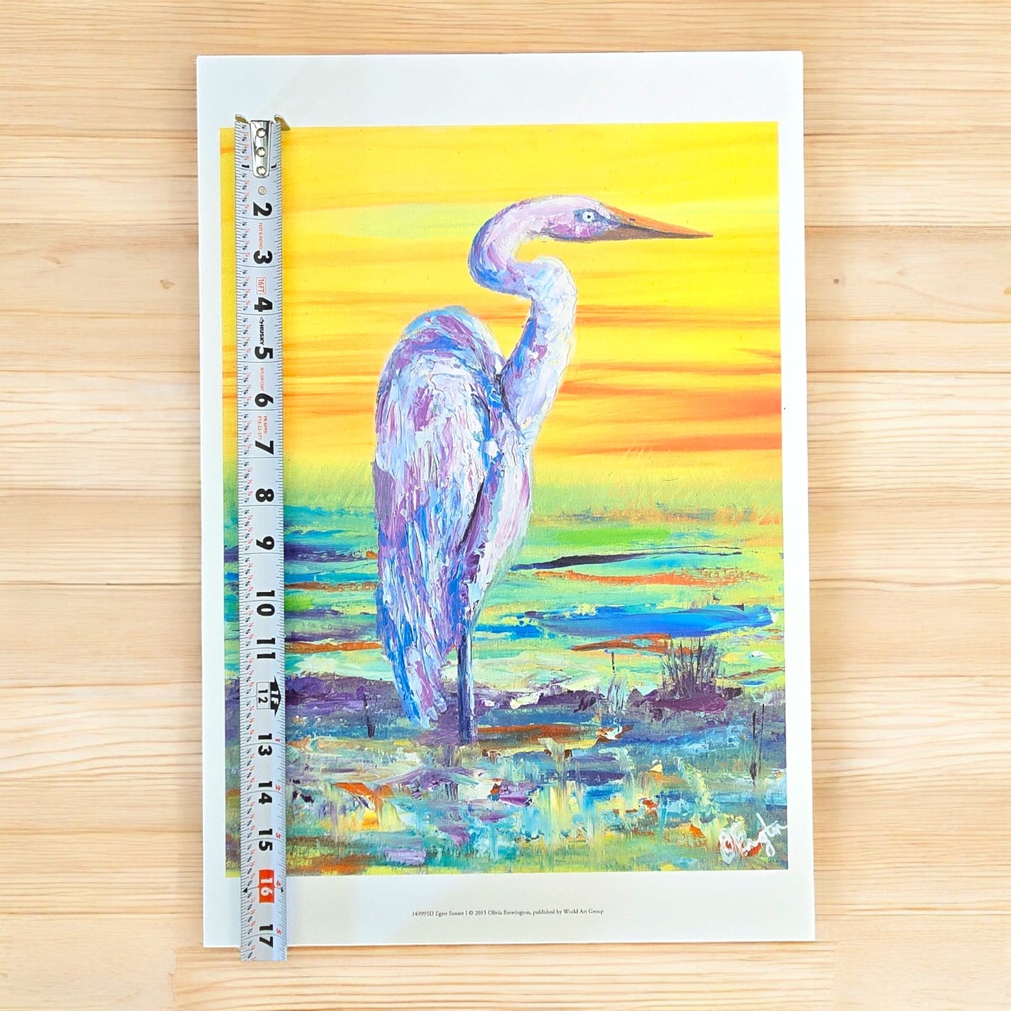 Two 16x12 Egret Bird Art Prints: Egret Sunset I and II, 2015 Olivia Brewington