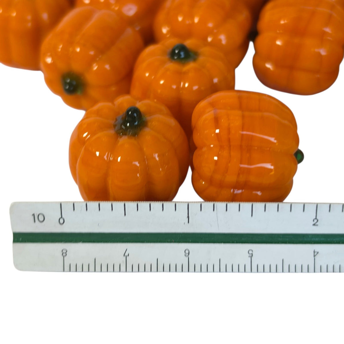Set of Mini Orange Glass Pumpkins Fall Harvest Bowl Filler Decor