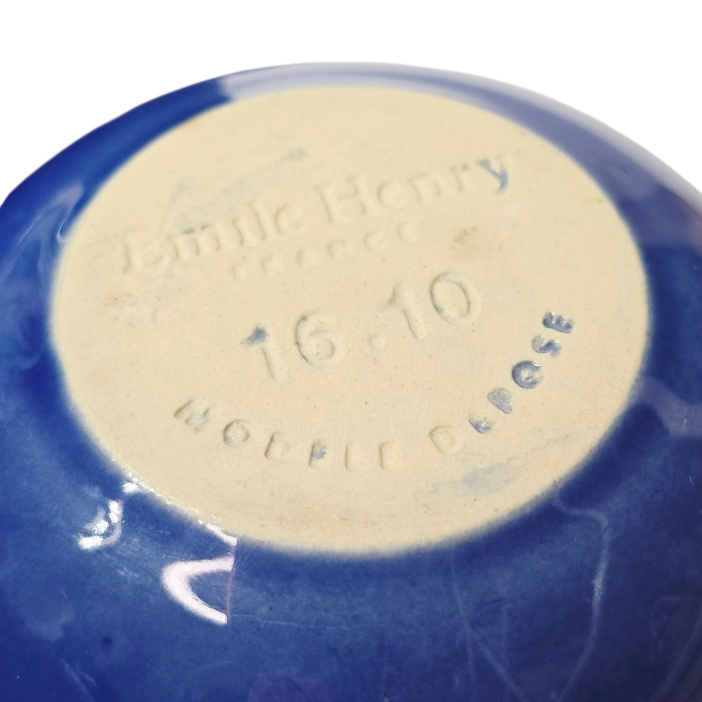 Emile Henry France Blue Ceramic Butter Bell Crock Lidded Dish Pot Stoneware