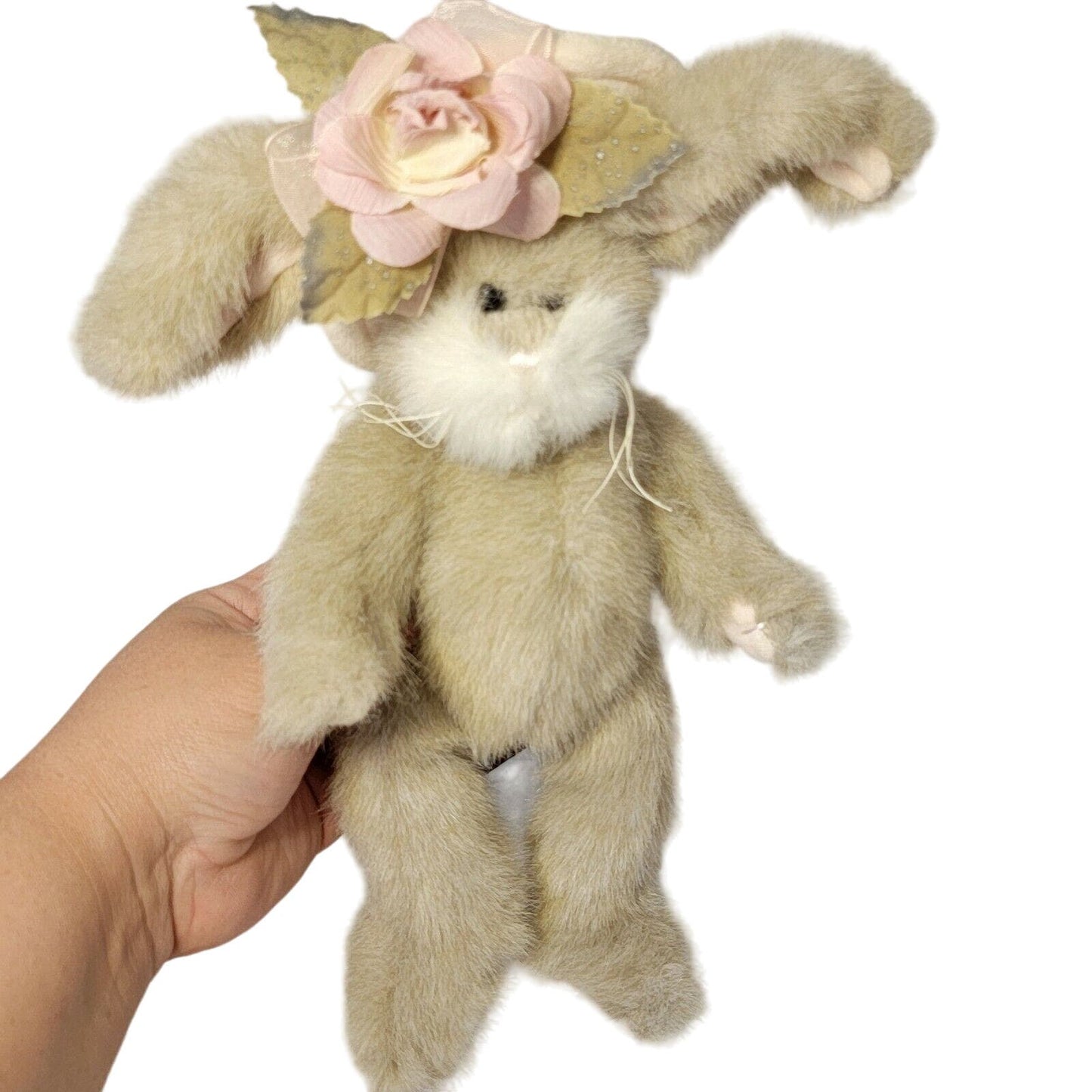 Vintage Super Soft Bunny Plush Bearington Collection Jointed Plush Easter Decor