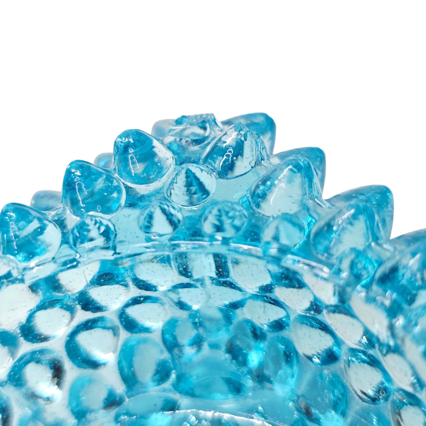 AS IS Fenton Aqua Blue Hobnail Glass Votive Holder Glows UV Reactive Manganese