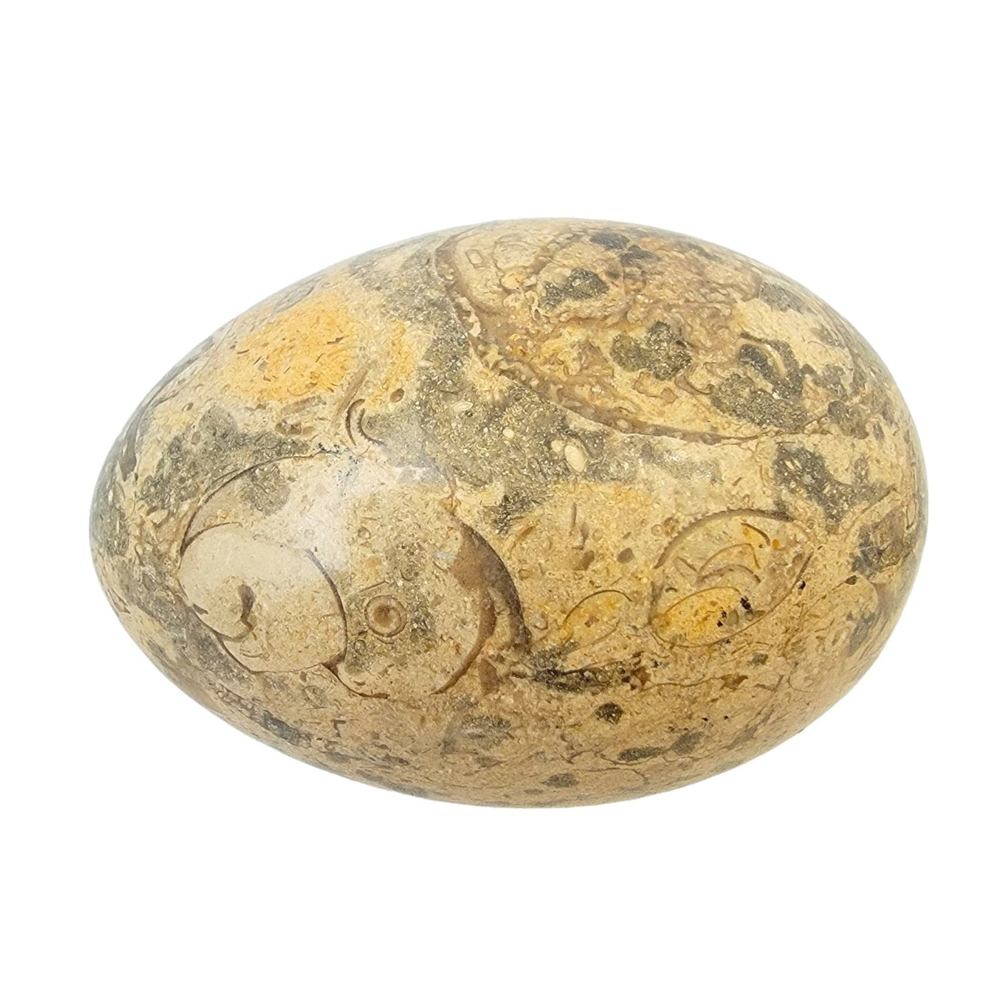 Vintage Carved Stone Egg, Polished Marble or Granite Egg Paperweight