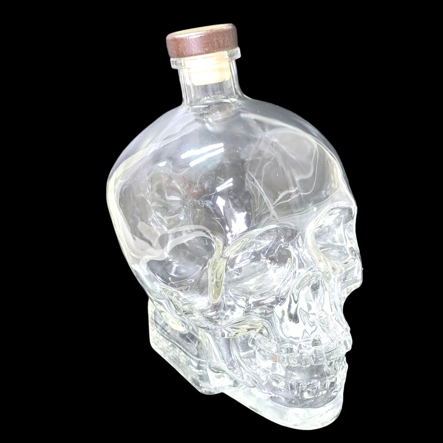 Large Crystal Head Vodka Skull Bottle (Empty) 1.75 L w/Original Stopper 9" H