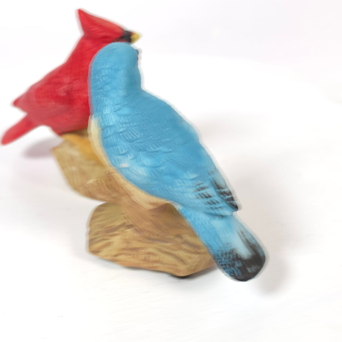 Whitney Designs Porcelain Bird Figurines Red Cardinal Bluebird Pair Taiwan
