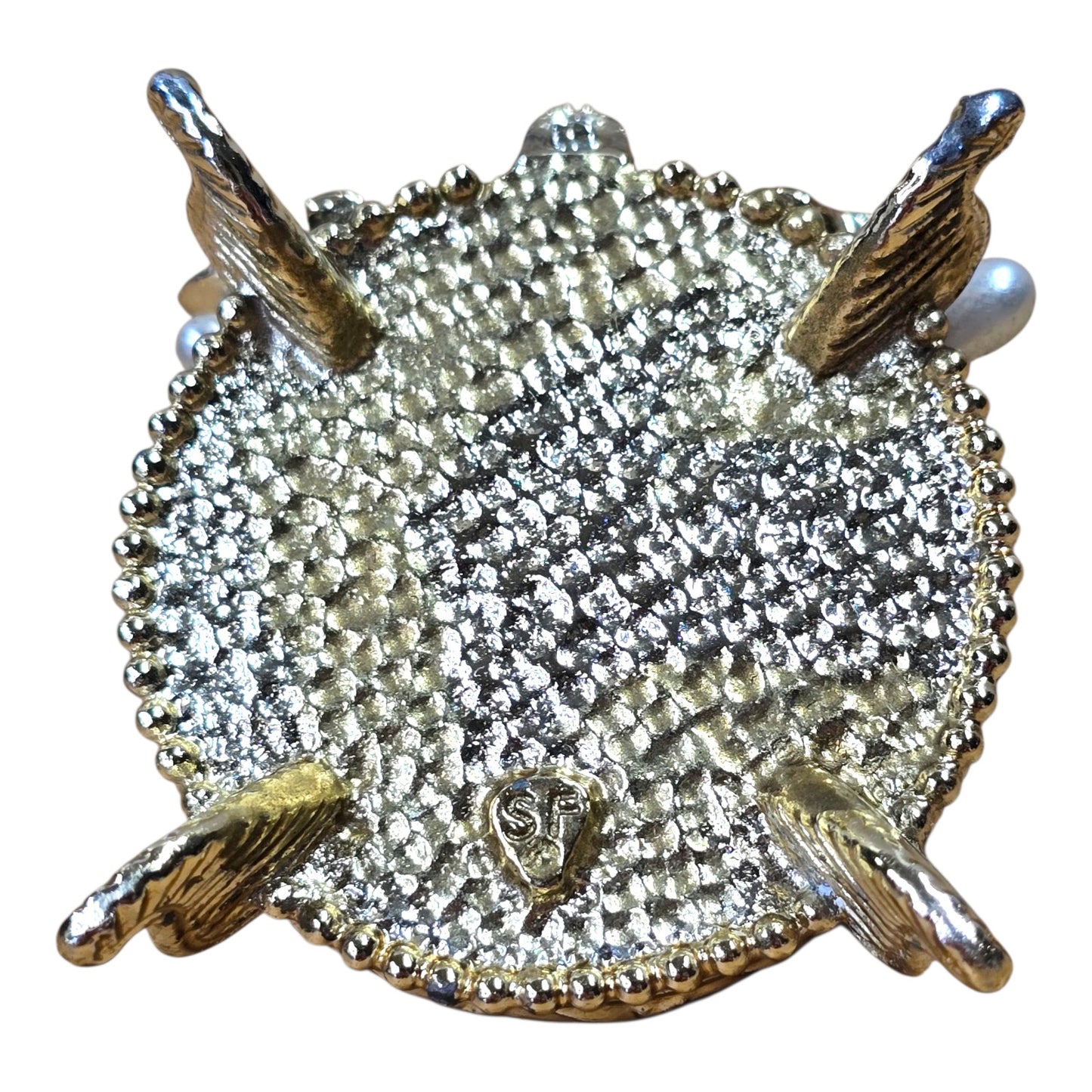 Vtg Sam Fink Miniature Chair Pin Cushion Ornate Gold Filigree Sewing Dollhouse