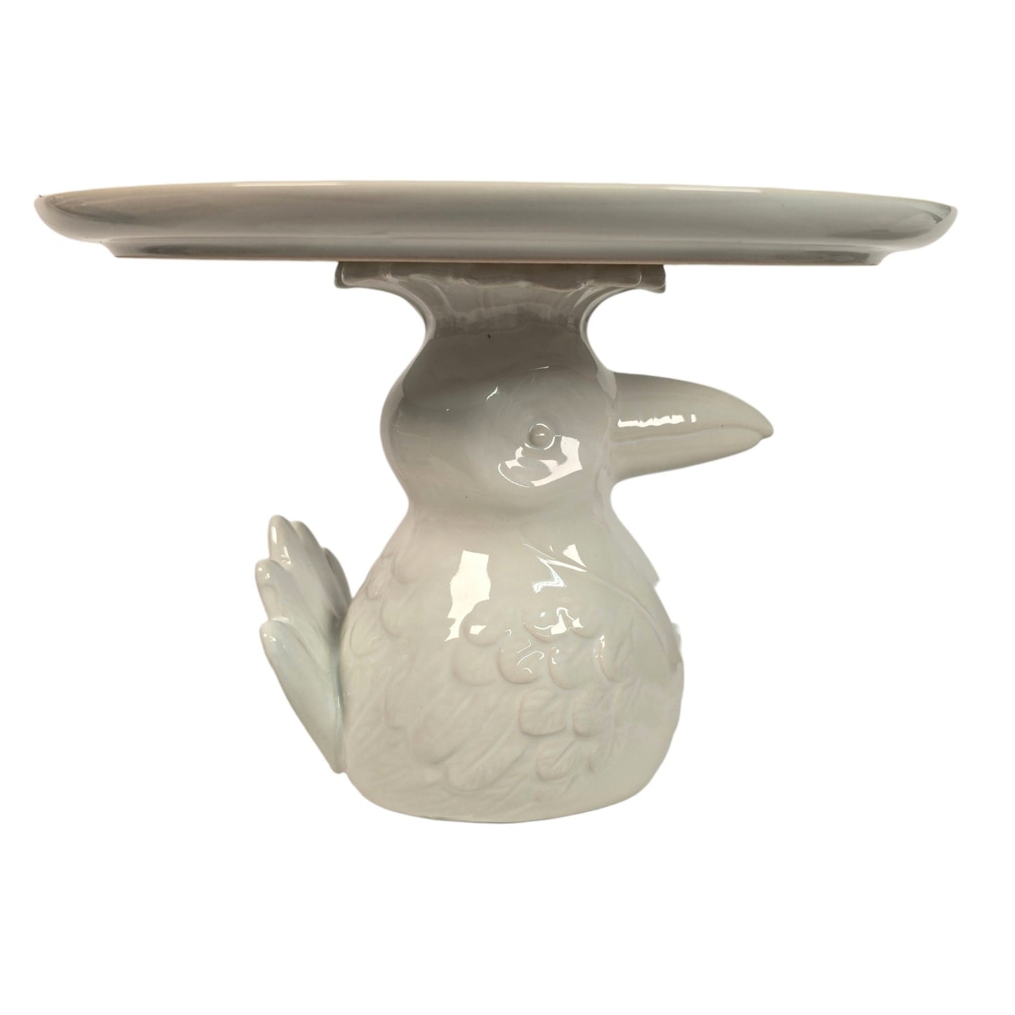 The Cellar Macy's Whimsical White Figural Toucan Ceramic Cake Stand 10.25"