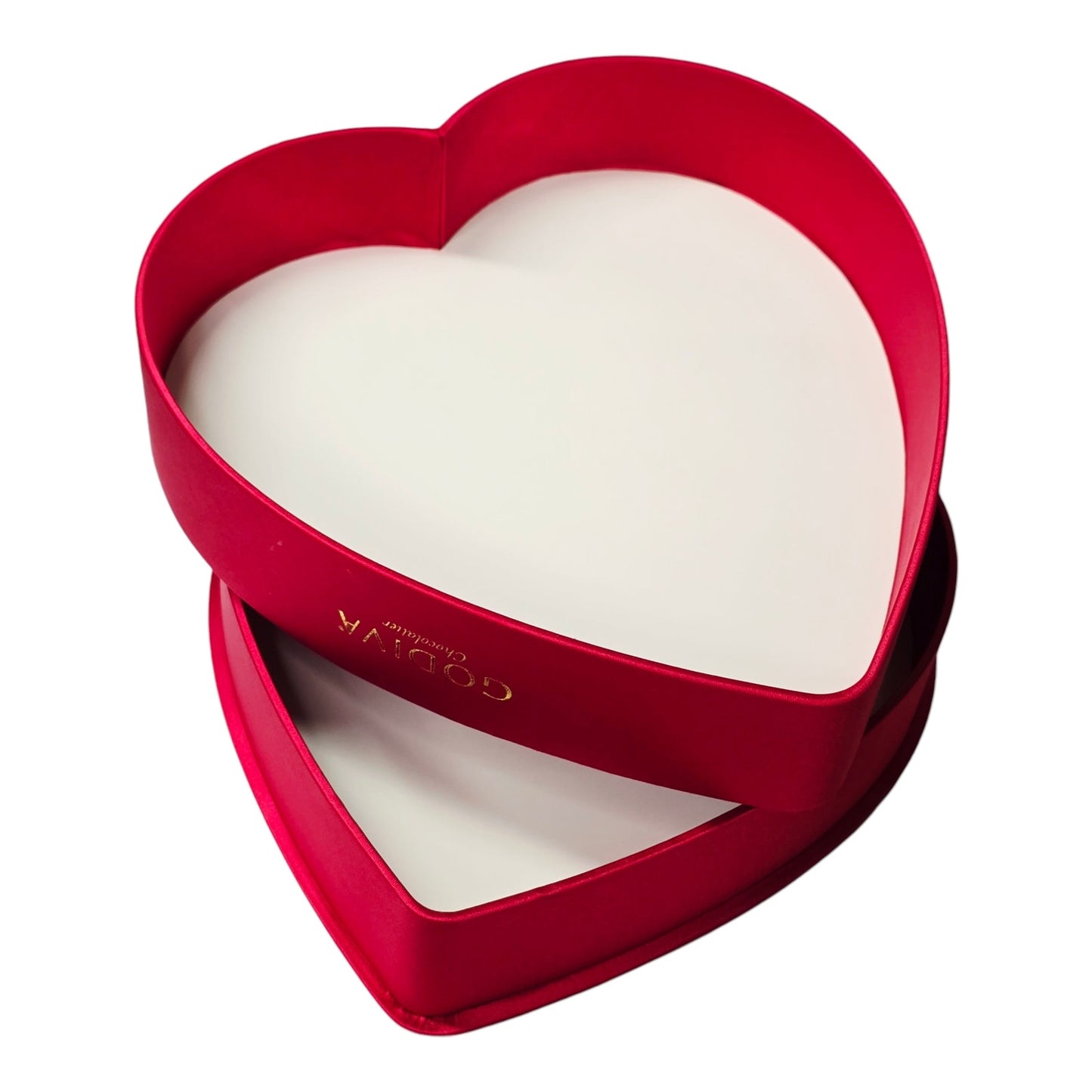 Godiva Red Satin Heart-Shaped Chocolated Gift Box with Satin Rose Valentines Day