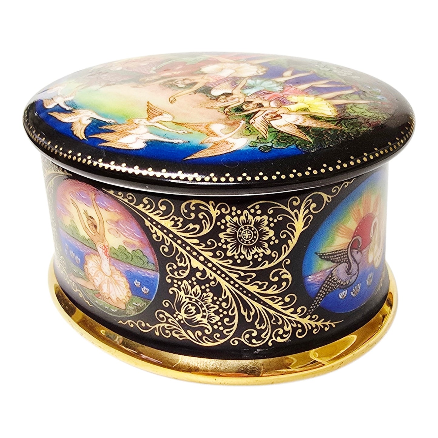 Ardleigh Elliott Swan Lake Trinket Box Porcelain Russian Ballet '92 Signed