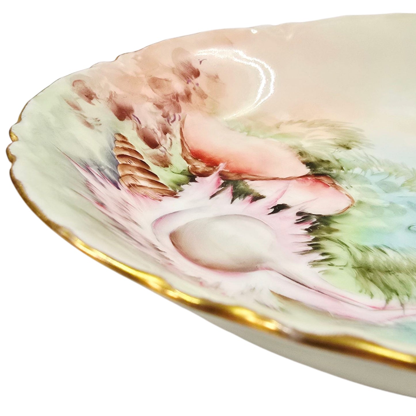 Antique Haviland France Limoges Hand Painted Seashell Plate