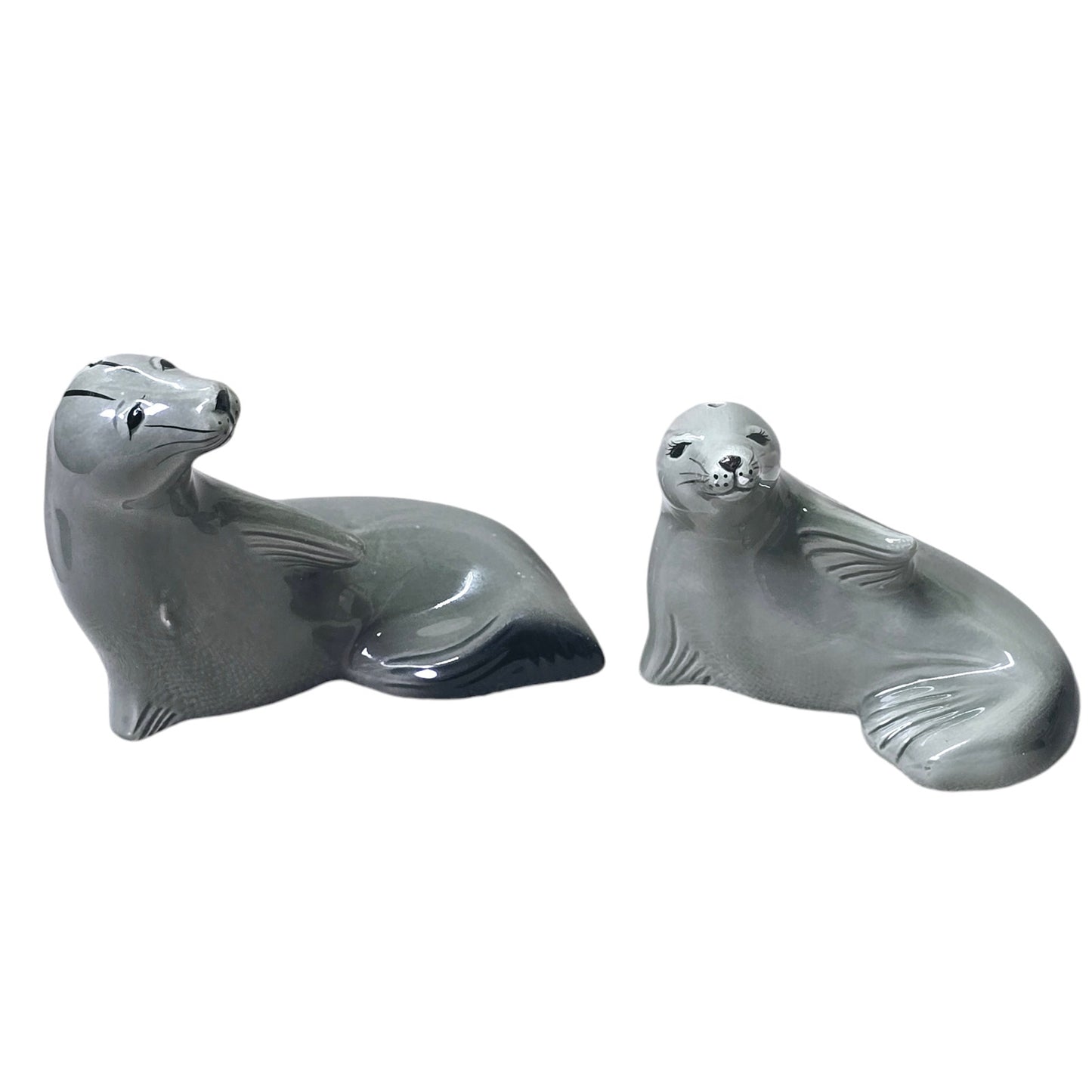 Vintage Gray Seals Salt & Pepper Shakers, 1988 SDD Five and Dime Inc