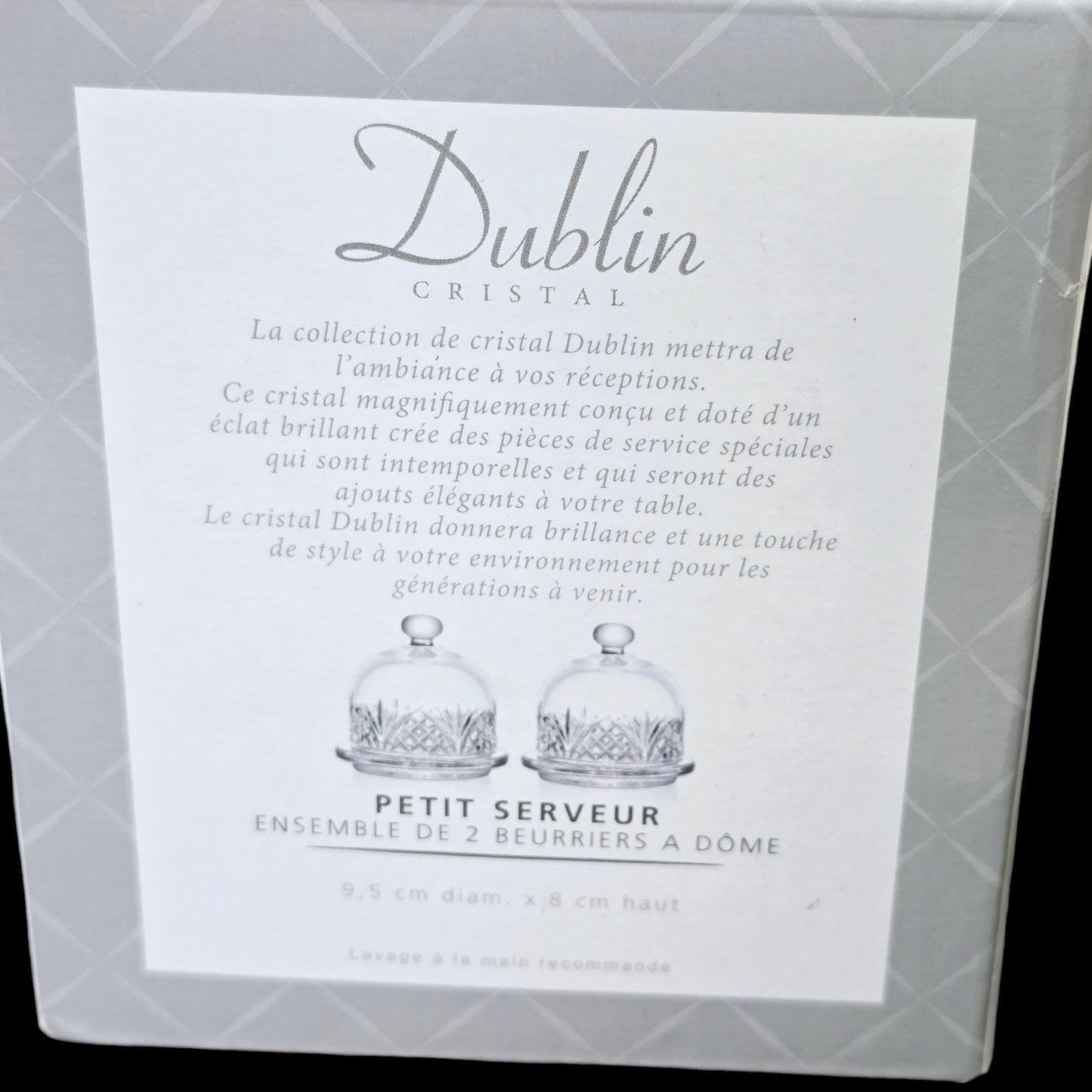 Dublin Shannon Crystal Petite Servers Domed Butter Dishes Set of 2  New In Box