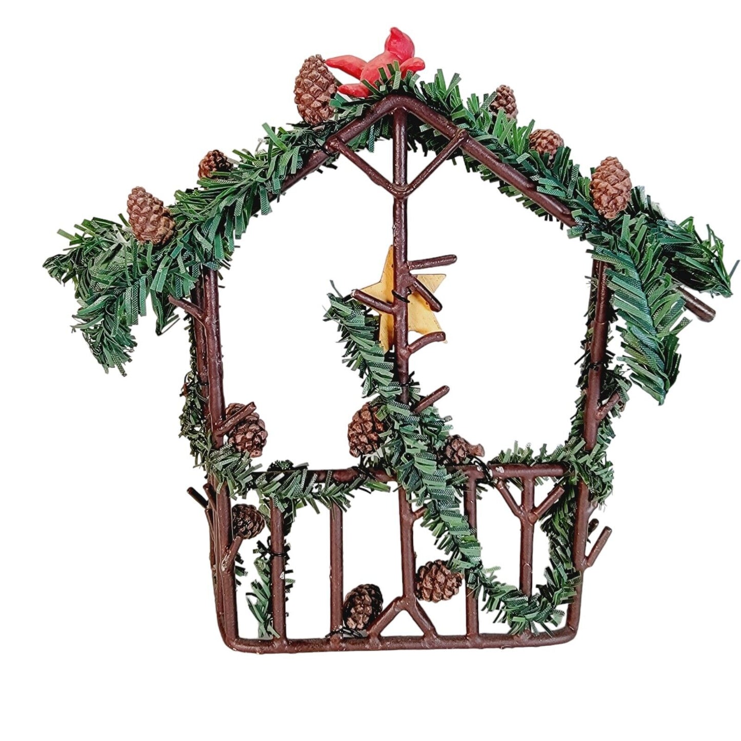 Dept 56 Stags Leap Nativity (Stable Arch Only) Metal Nativity Backdrop, Pinecone