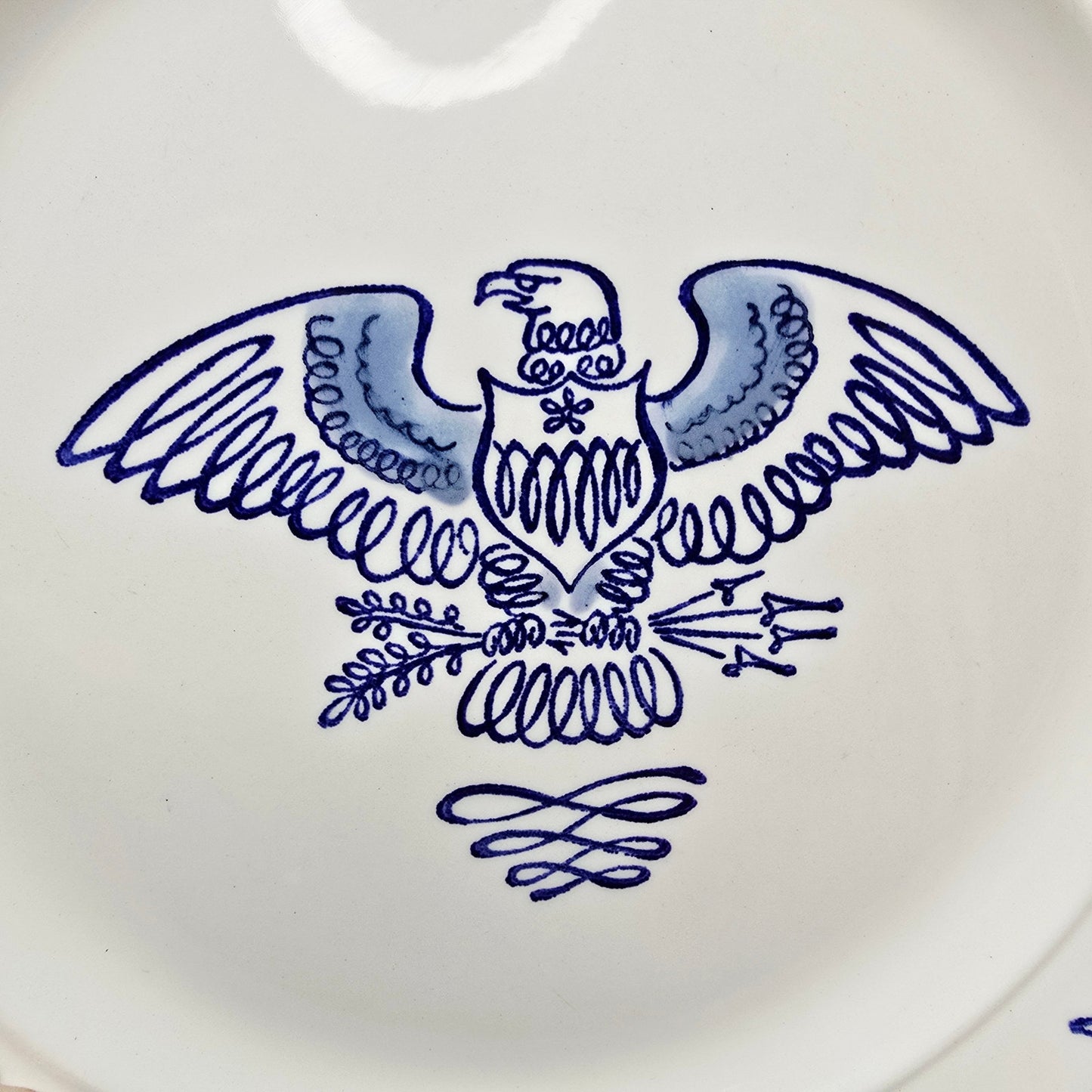 Set 4 Metlox Poppytrail Eagle Provincial Chop Plates Made in USA Patriotic Stars
