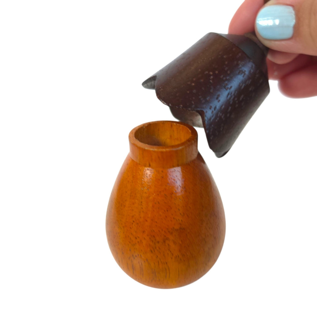 Wooden Acorn Trinket Box with Removable Lid Carved Wood Keepsake Container