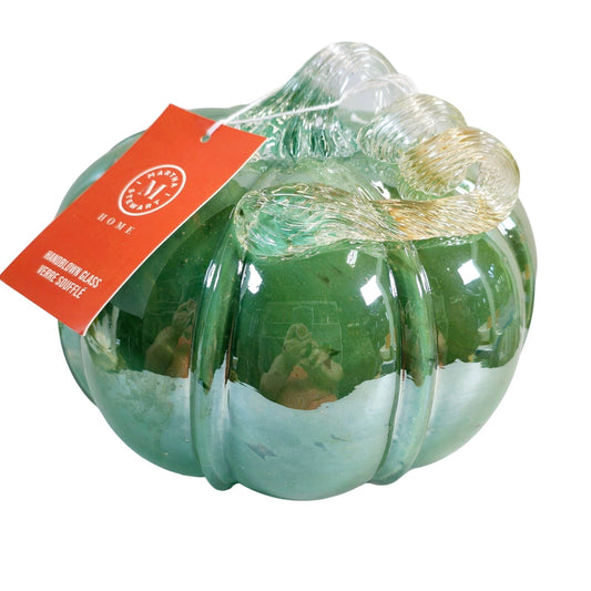 Home Martha Stewart Soft Green Hand Blown Glass Pumpkin