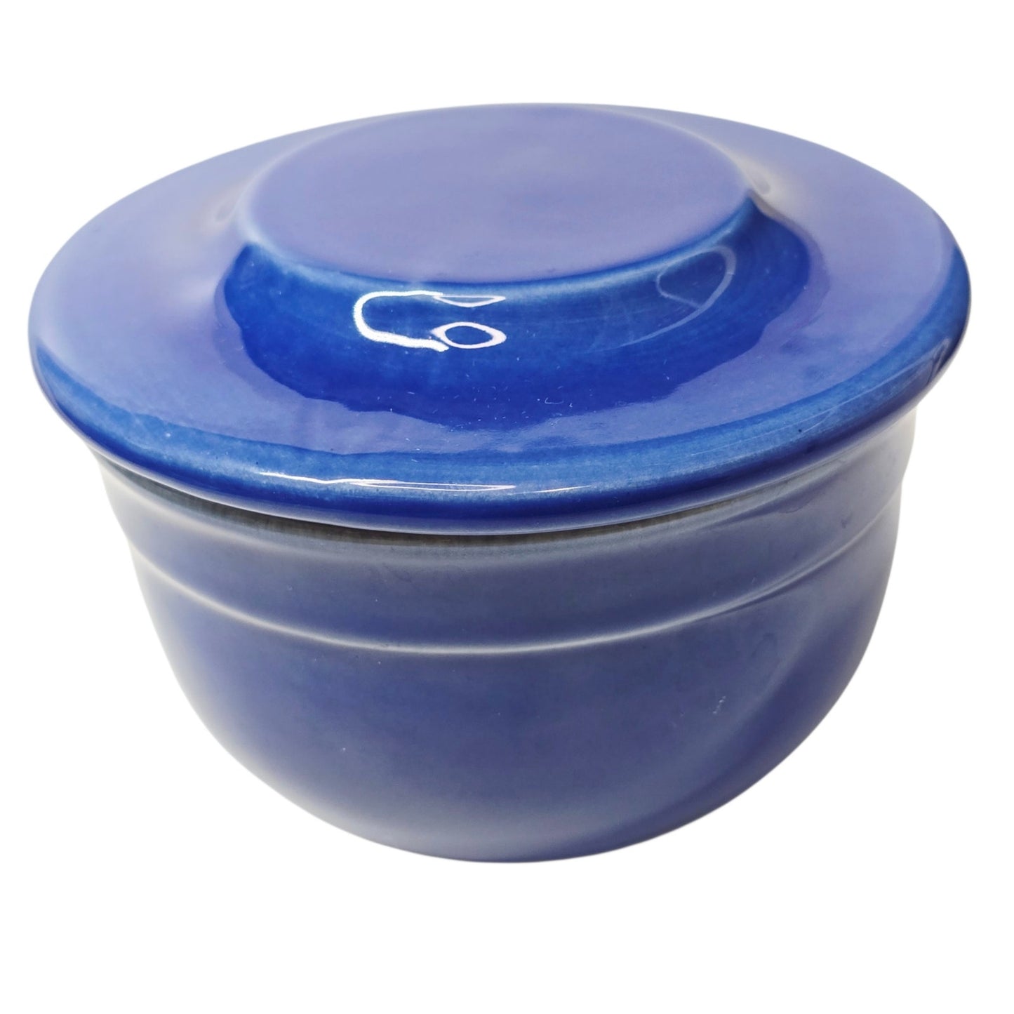 Emile Henry France Blue Ceramic Butter Bell Crock Lidded Dish Pot Stoneware