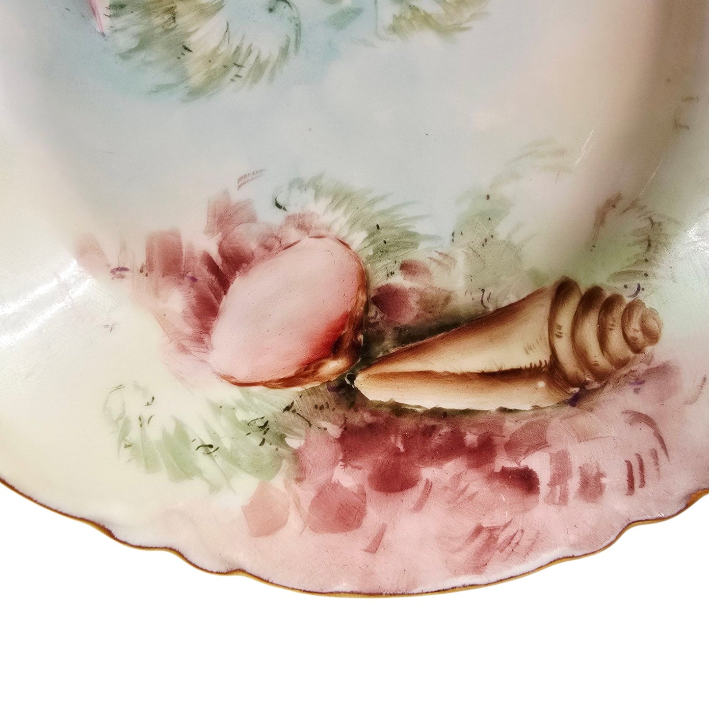 Antique Haviland France Limoges Hand Painted Seashell Plate