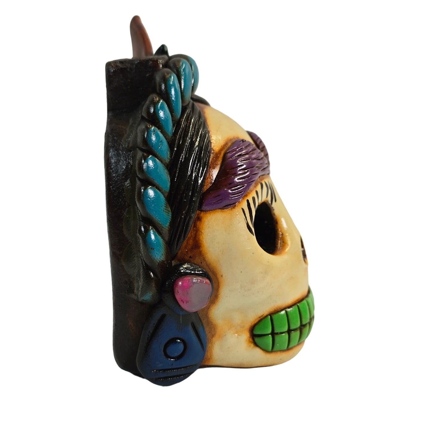 "Calaverita" Artist Made Mexican Ceramic Day of the Dead Whistle Halloween Skull