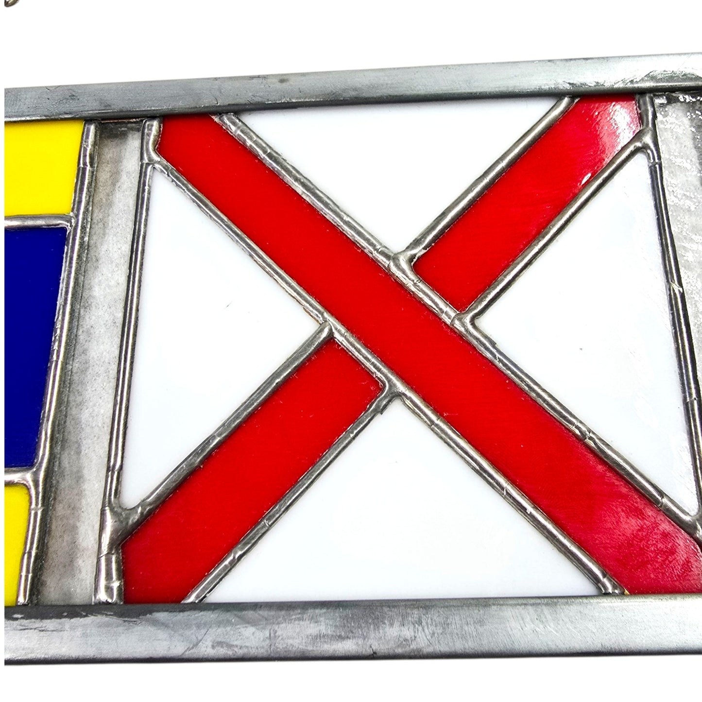 Vtg Stained Glass International Maritime Signal Flags Nautical Signals K V M