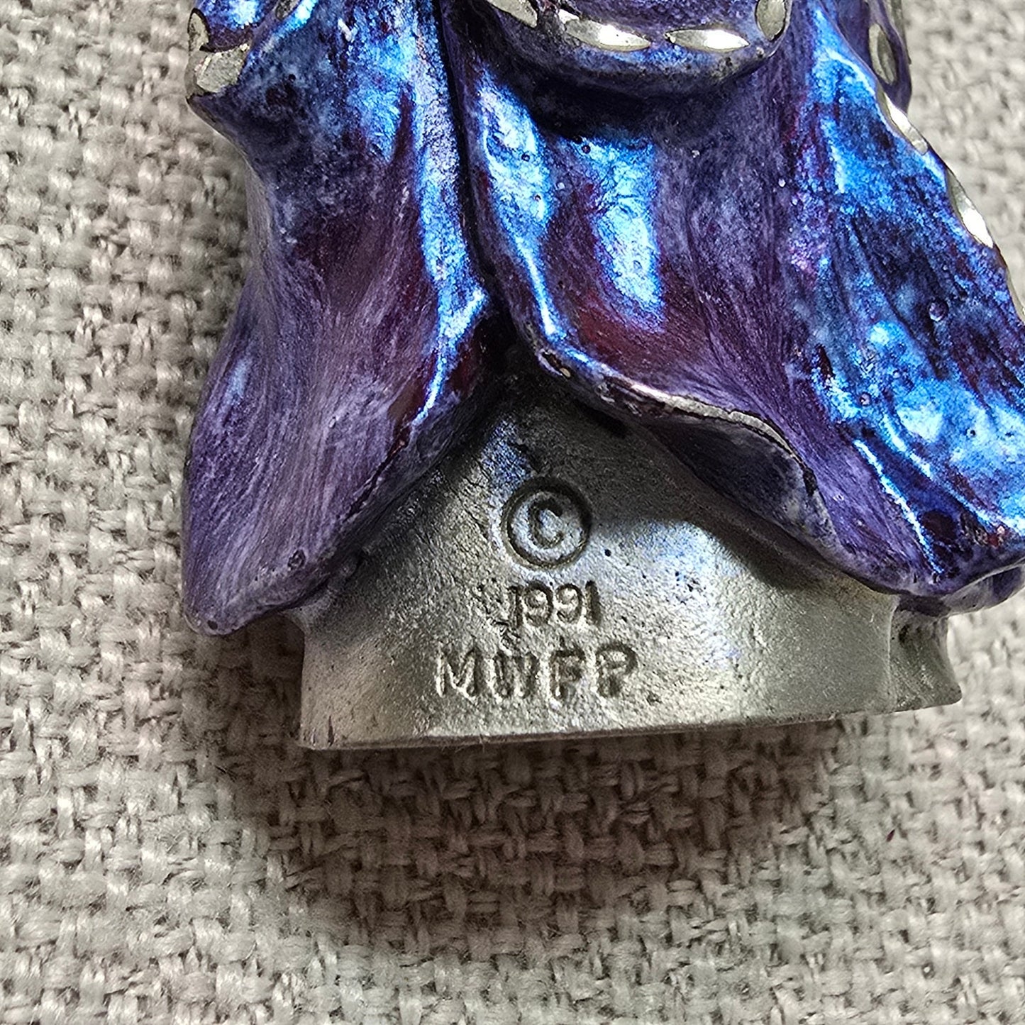 MWFP 1991 Masterworks Pewter Warlock Wizard Spell Master Mini Figurine 5", Flaw