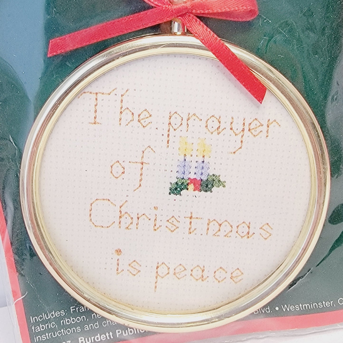 Vintage Christmas Cross Stitch Kit, Mini Frame Ornament 1987 Dale Burdett #703 Prayer of Christmas