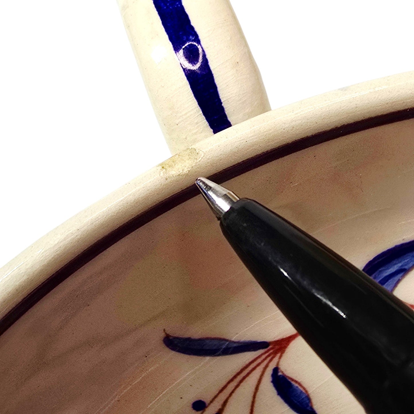 Outeiro Agueda Portugal Double Handle Bowl Hand Painted Folk Art Irene 527 Read