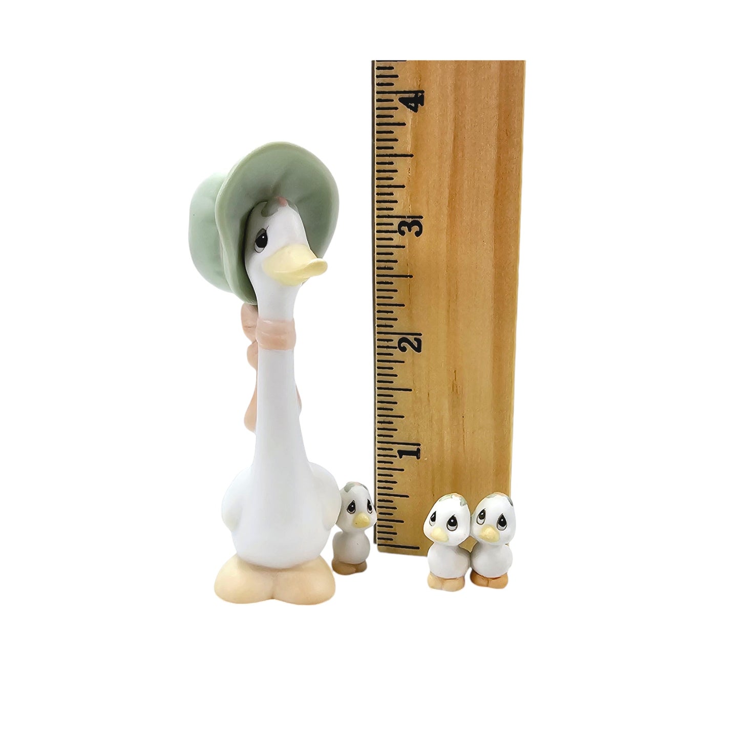 2 Pc Precious Moments Goose with Ducklings Honk If You Love Jesus Porcelain Figurine 3.5" H, Original Box