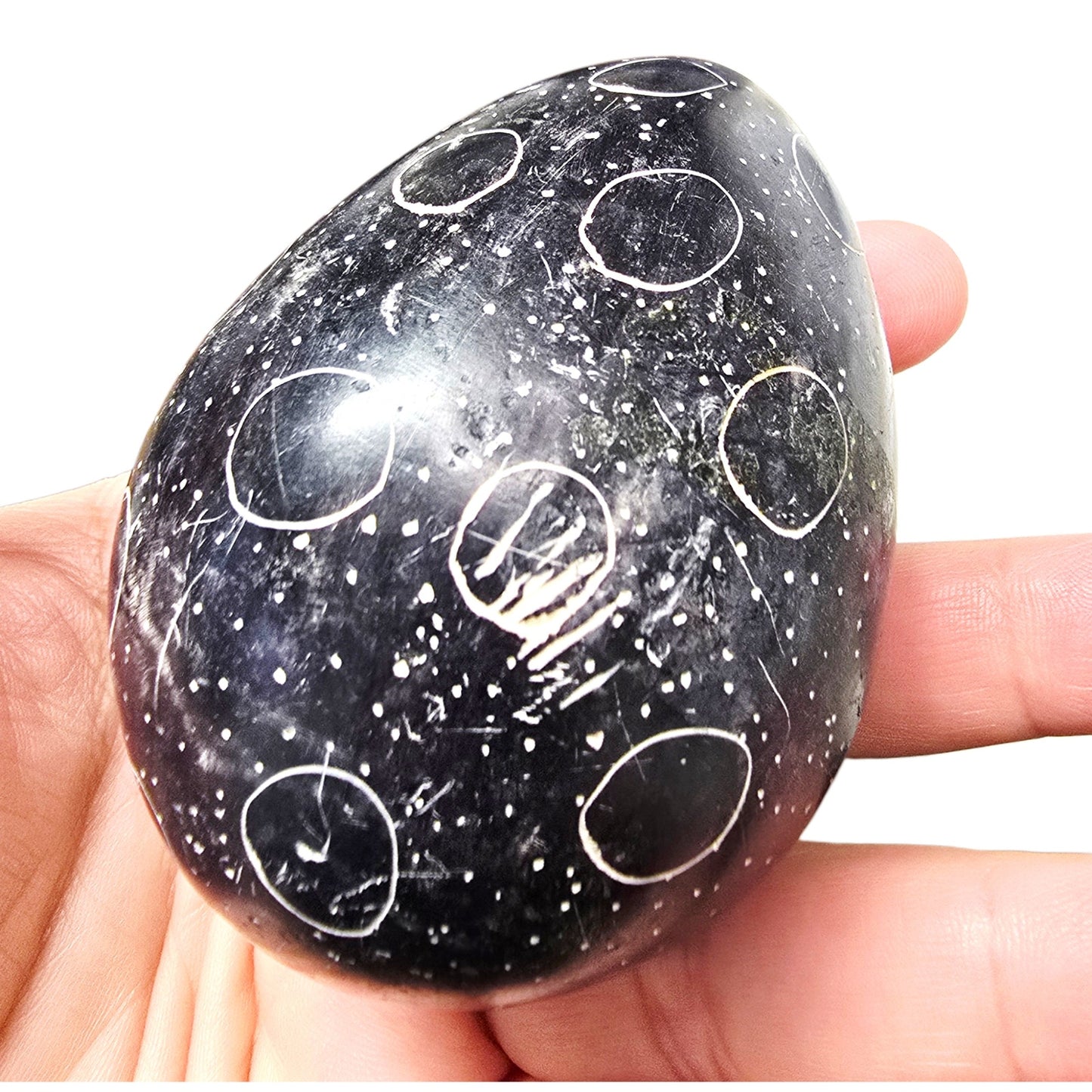 4 Hand Carved African Kisii Soapstone Eggs Kenya Decorative Stone Paperweights