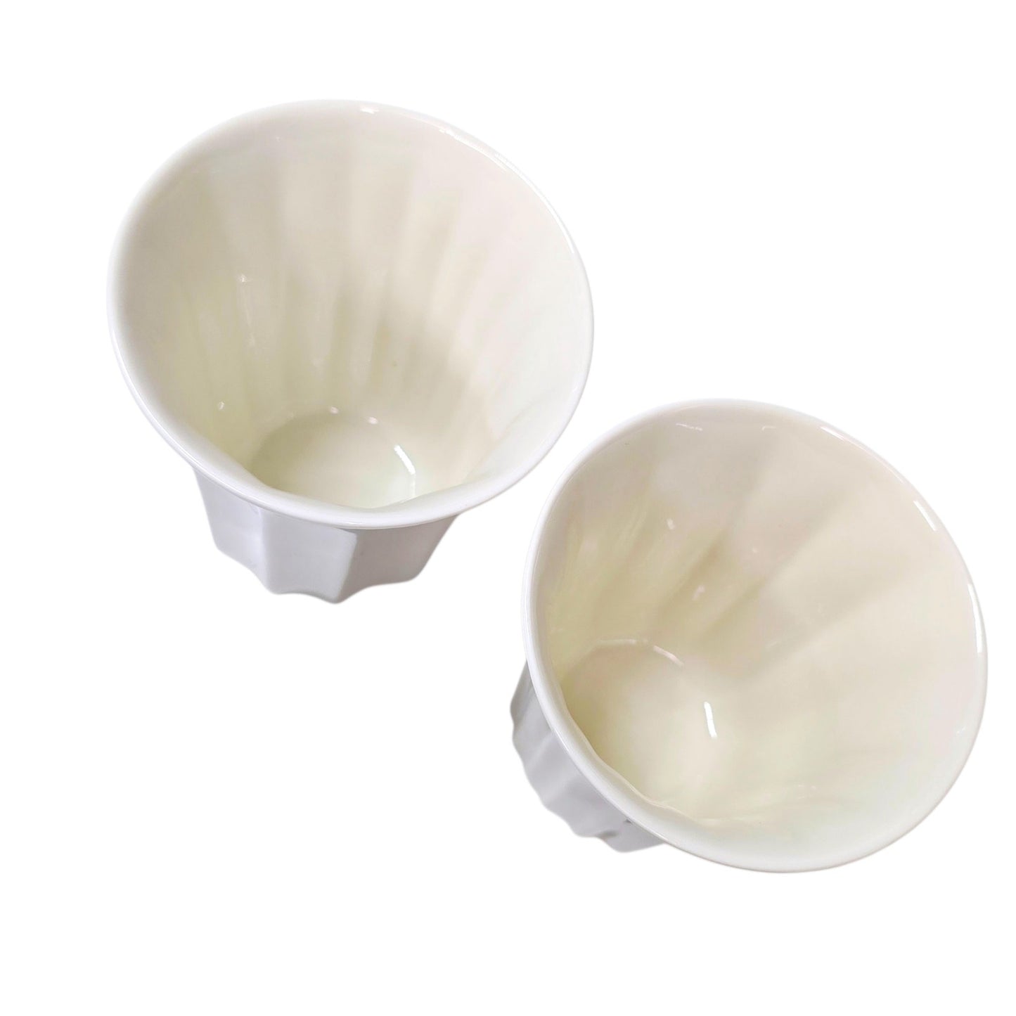 Hotel Chocolat White Cups Set 2 Andrew Wicks Handleless Cocoa Mugs Modern