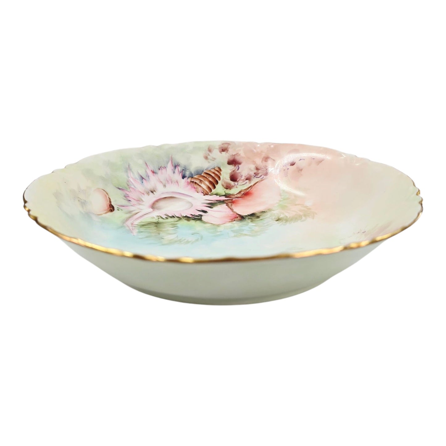 Antique Haviland France Limoges Hand Painted Seashell Plate