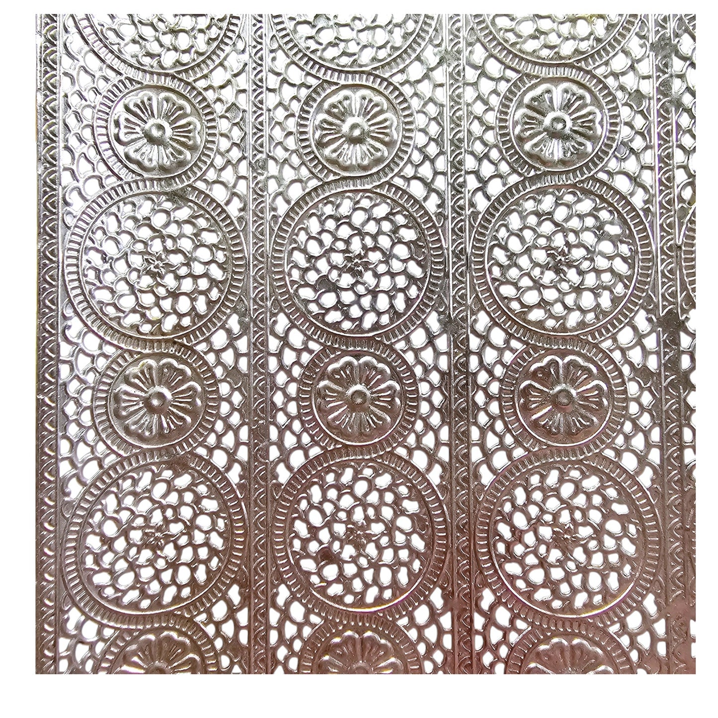 Metal Filigree Decorative Tray for Console or Candles, 14.5" L x 7" W