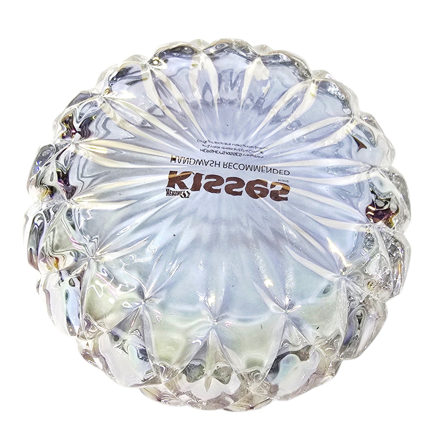 Godinger Hershey's Kisses Iridescent Crystal Candy Dish  5"Opal Diamond Cut Jar