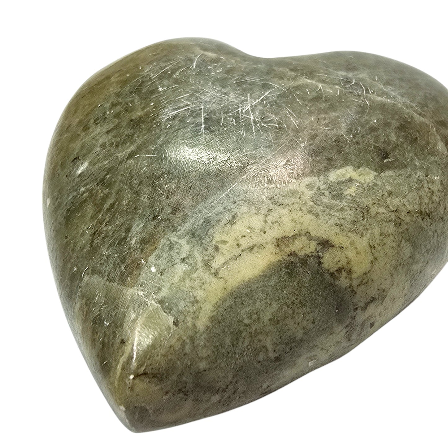 Hand-Carved Heart Stone Paperweight, Heart-Shaped Carved Rock Paperweight