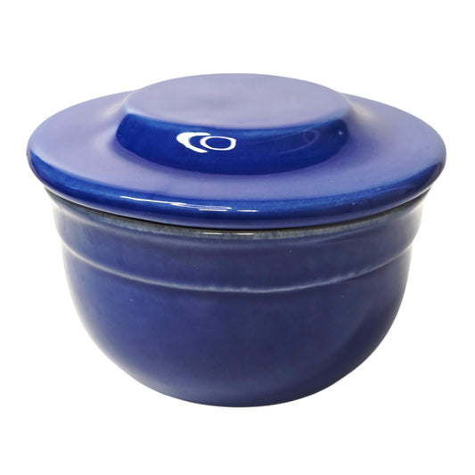 Emile Henry France Blue Ceramic Butter Bell Crock Lidded Dish Pot Stoneware