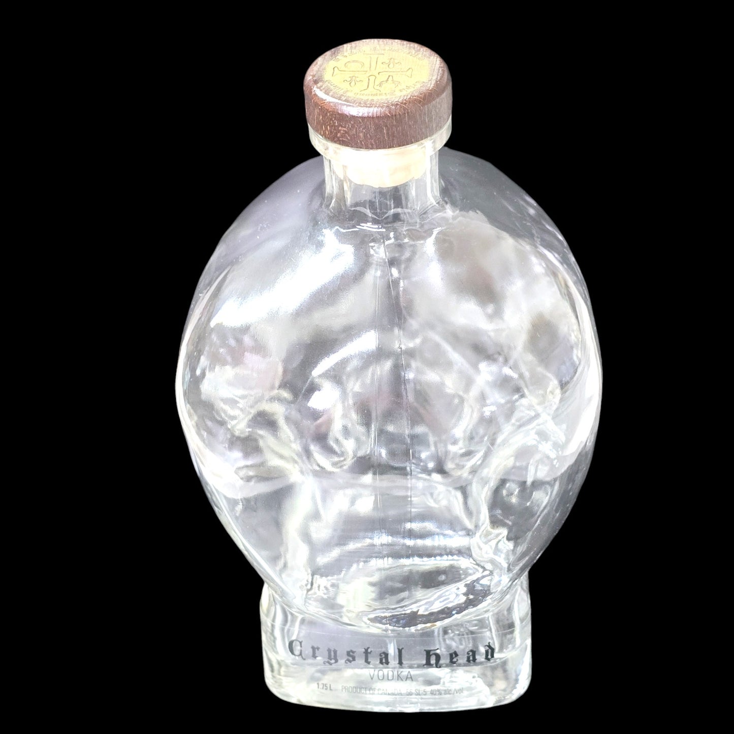 Large Crystal Head Vodka Skull Bottle (Empty) 1.75 L w/Original Stopper 9" H