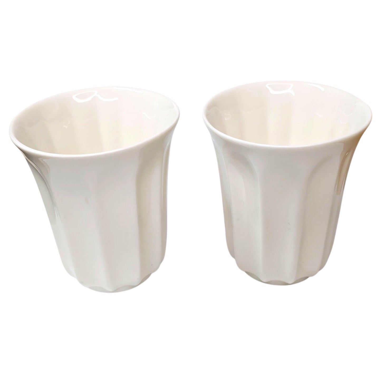 Hotel Chocolat White Cups Set 2 Andrew Wicks Handleless Cocoa Mugs Modern