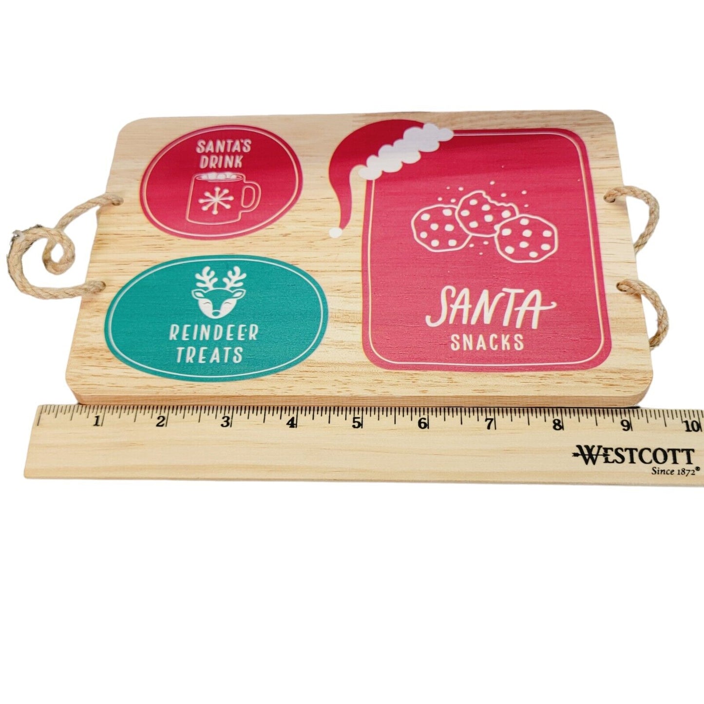 Target Christmas Wood Santa Cookie Tray: Santa Snacks, Drink, Reindeer Treats