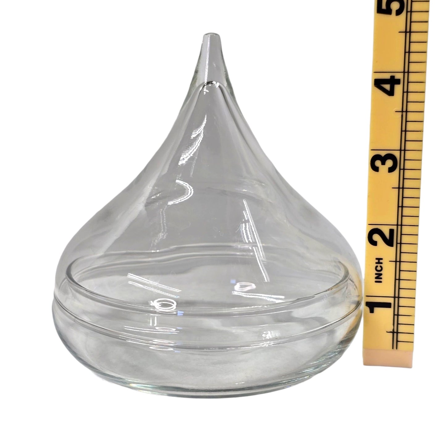 Hershey's Kiss Candy Dish Lidded Jar Clear Glass Candy Jar Trinket Dish
