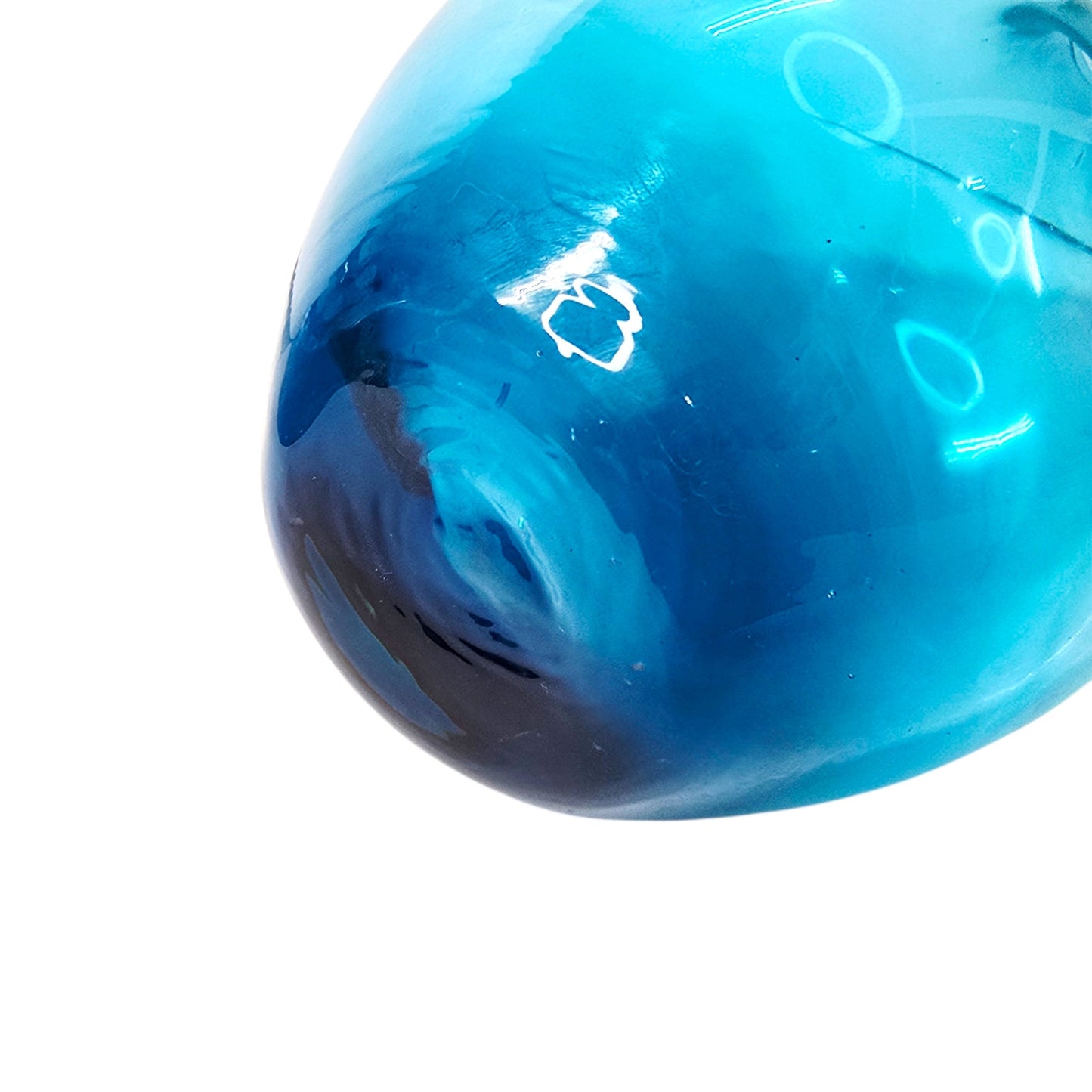 Blue Ombre Art Glass Vase Heavy Bottom Teardrop Shape 8"