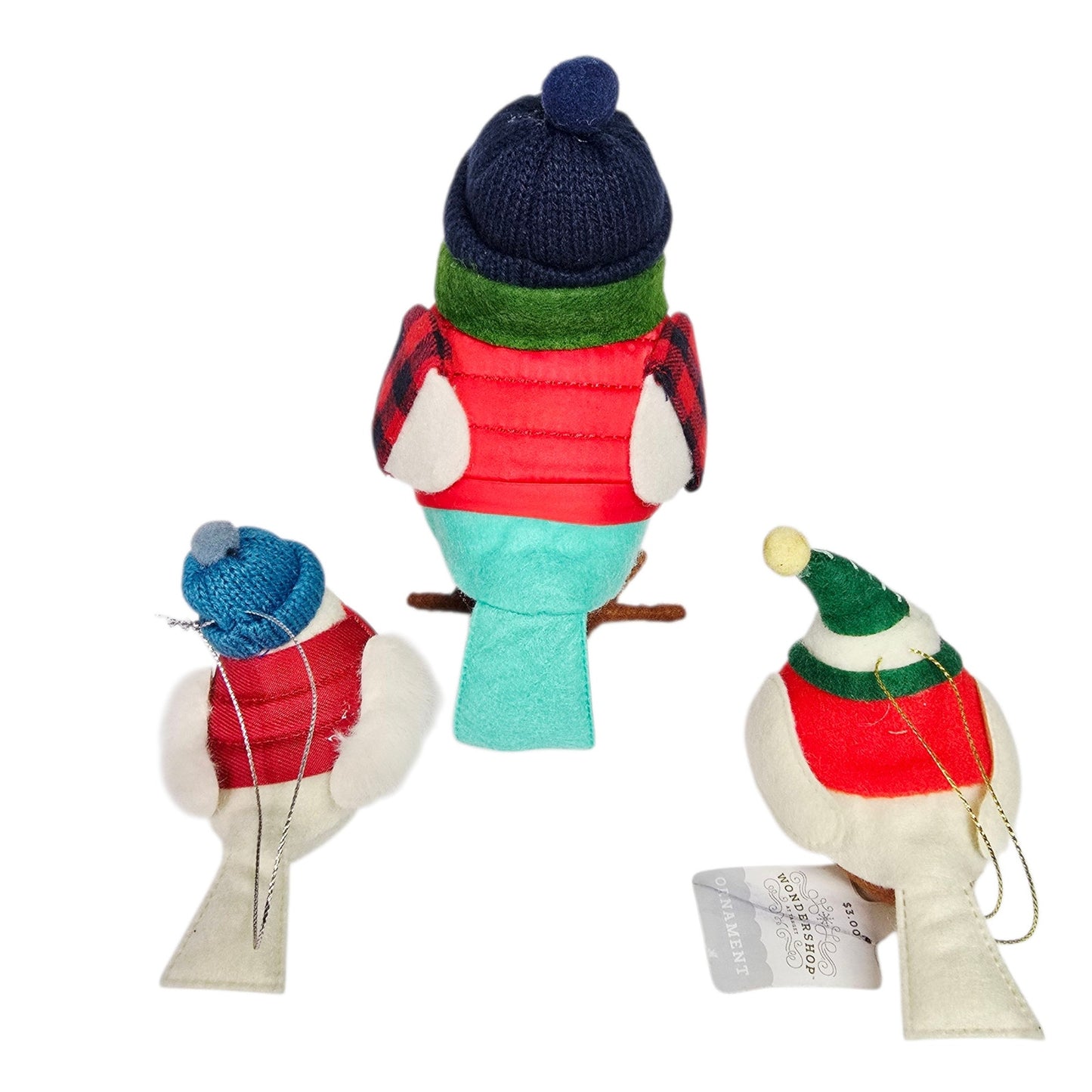 Set of 3 Target Winter Birds: 2020 Rocky & 2 Small Wondershop 2023 Ornaments
