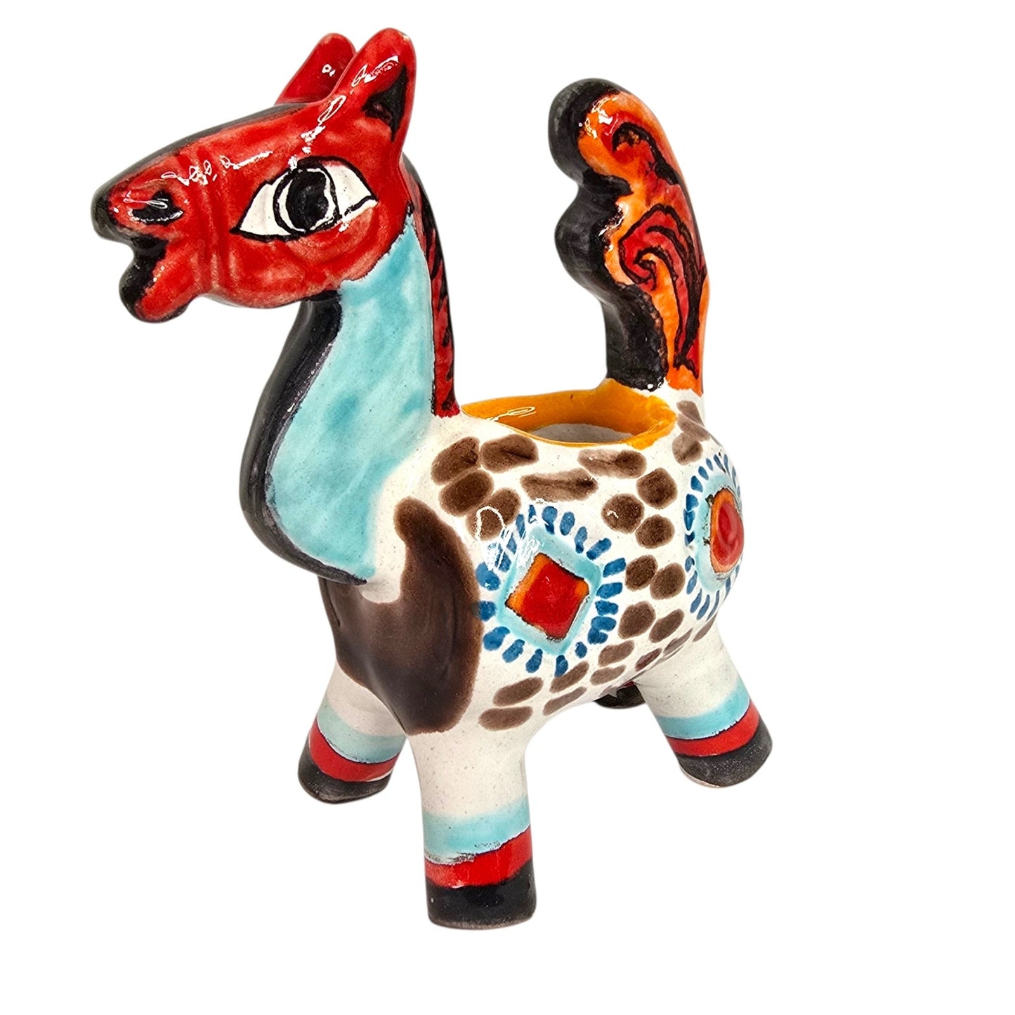 Vintage De Simone Italian Ceramic Horse Figurine Planter Mid Century Pottery