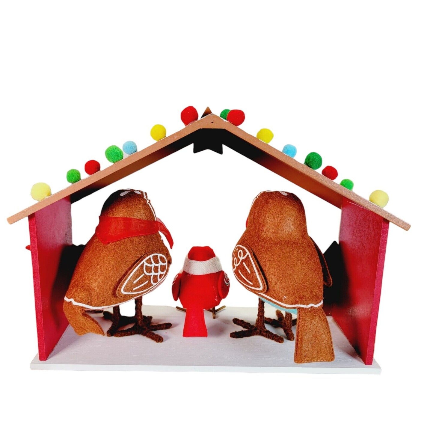 Target Wondershop Featherly Friends Gingerbread House Birds 4pc Set 2023 Christmas NEW