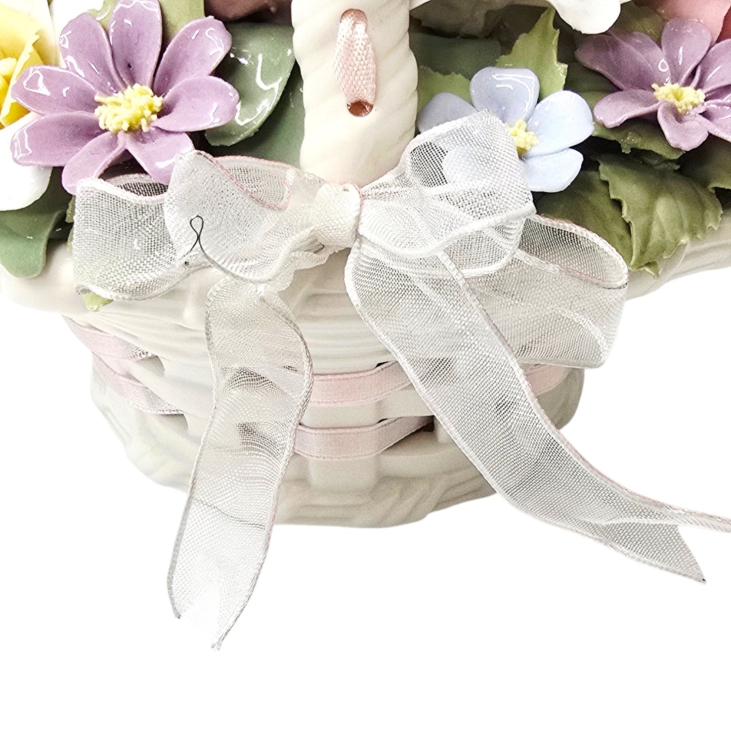 Anna Rosa San Francisco Music Box Floral Basket Lace Porcelain Fur Elise Vintage