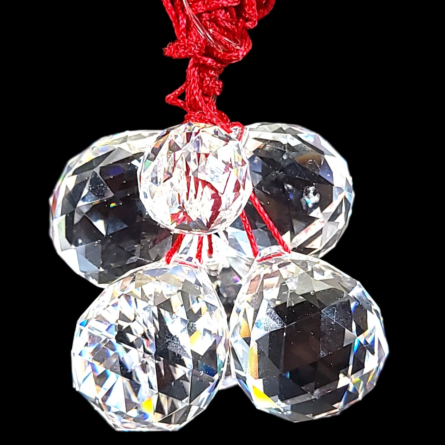 Set of 6 Crystal Faceted Prism Ball Suncatcher Orbs