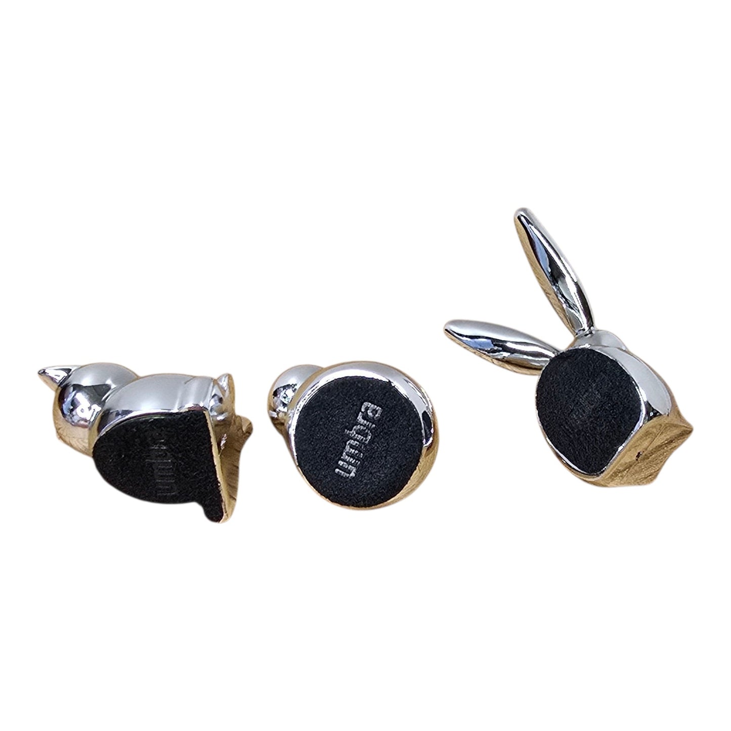 Umbra NOW Menagerie Magnets Set 3 Chrome Cat Bird Bunny Animal Figurine NIB